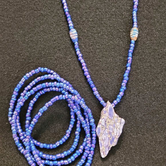 6-PIECE BEADED NECKLACE & BRACELET SET. - Picture 4 of 8